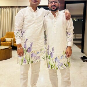 PURPLE TULIP HAND PAINTED KURTA