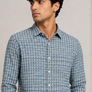 BLUE WINDOW CHECKS SHIRT