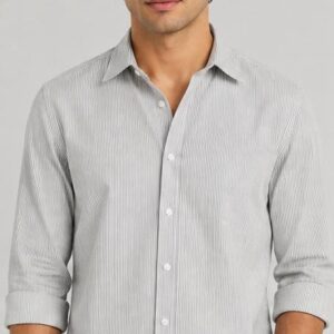 GREY MICRO-STRIPE SHIRT