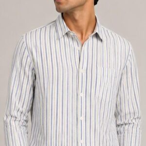 WHITE BLUE STRIPE SHIRT